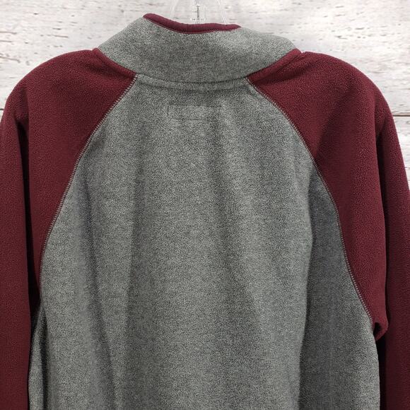 Aeropostale Men's Maroon Gray 1/4 Zip Fleece Sweatshirt1 Jacket Size XL - Picture 9 of 15